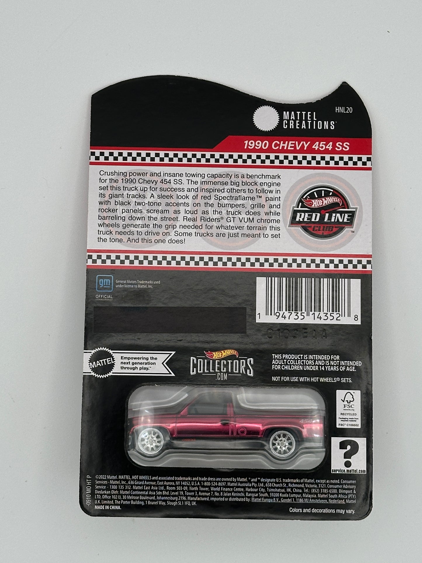 1990 Chevy 454 SS RLC Truck - Red Spectra Flame