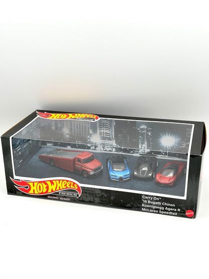 Carry On Diorama Set - Bugatti Chiron Koenigsegg Agera McLaren Speedtail