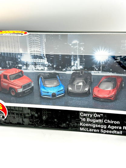 Carry On Diorama Set - Bugatti Chiron Koenigsegg Agera McLaren Speedtail